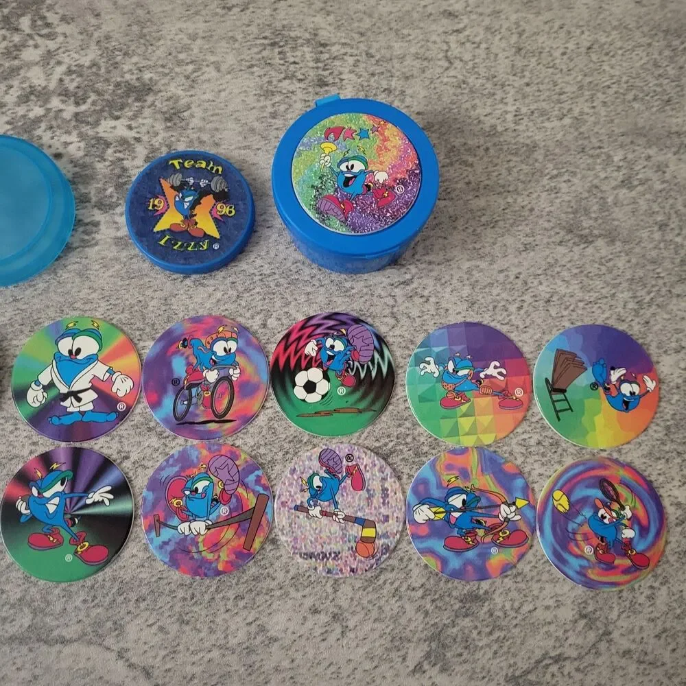1996 Fun Caps Pogs Olympic Games Collection Slammers Izzy Looney Tunes Slammers